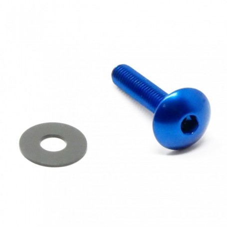 Vis Anodisé Bleu a tete bombee XL en Aluminium 7075 M5 x (0.80mm) x 20mm