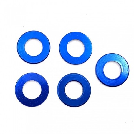 Pack de 5 Rondelle Plate en Aluminium 7075 M4 Anodisé Bleu