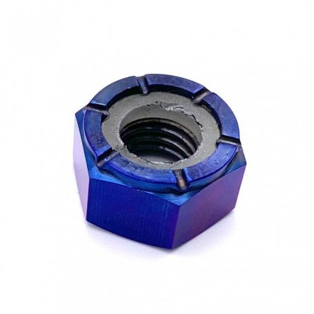 Ecrou Hexagonal Nylstop en Titane M12 x (1.50mm) - DIN 985 Bleu